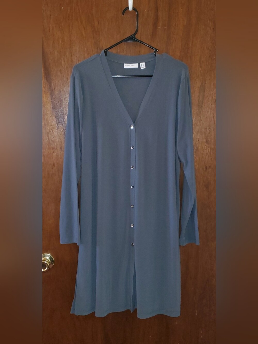 NWOT Susan Graver Liquid Knit Longline Duster Cardigan Sz Large